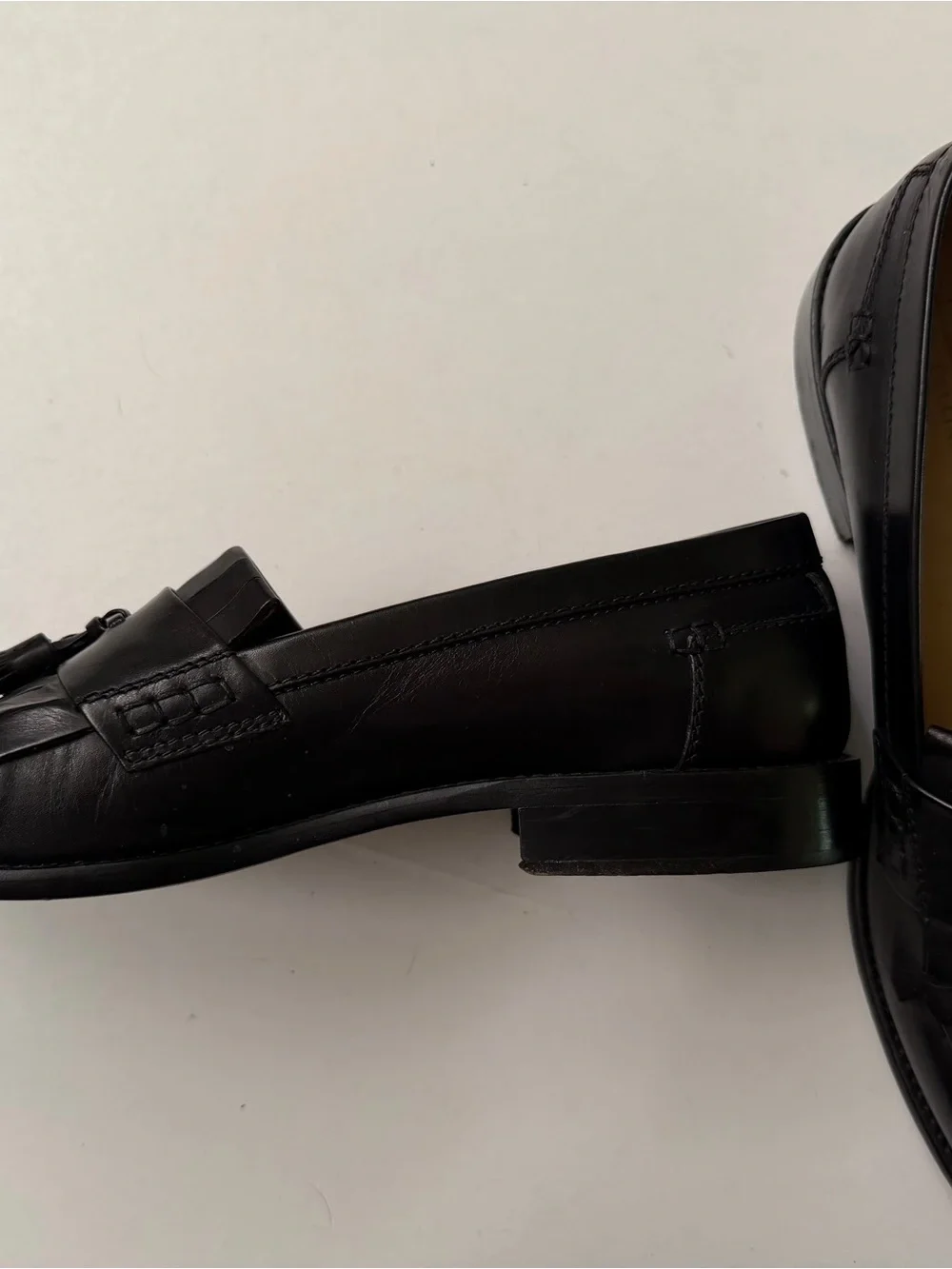 Johnston & Murphy Black Leather Tassel Loafers